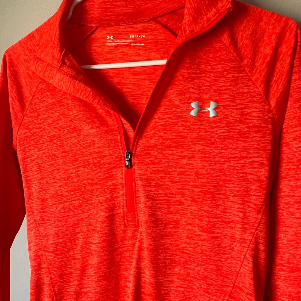 Under Armour Bright Orange 1/4 zip Top